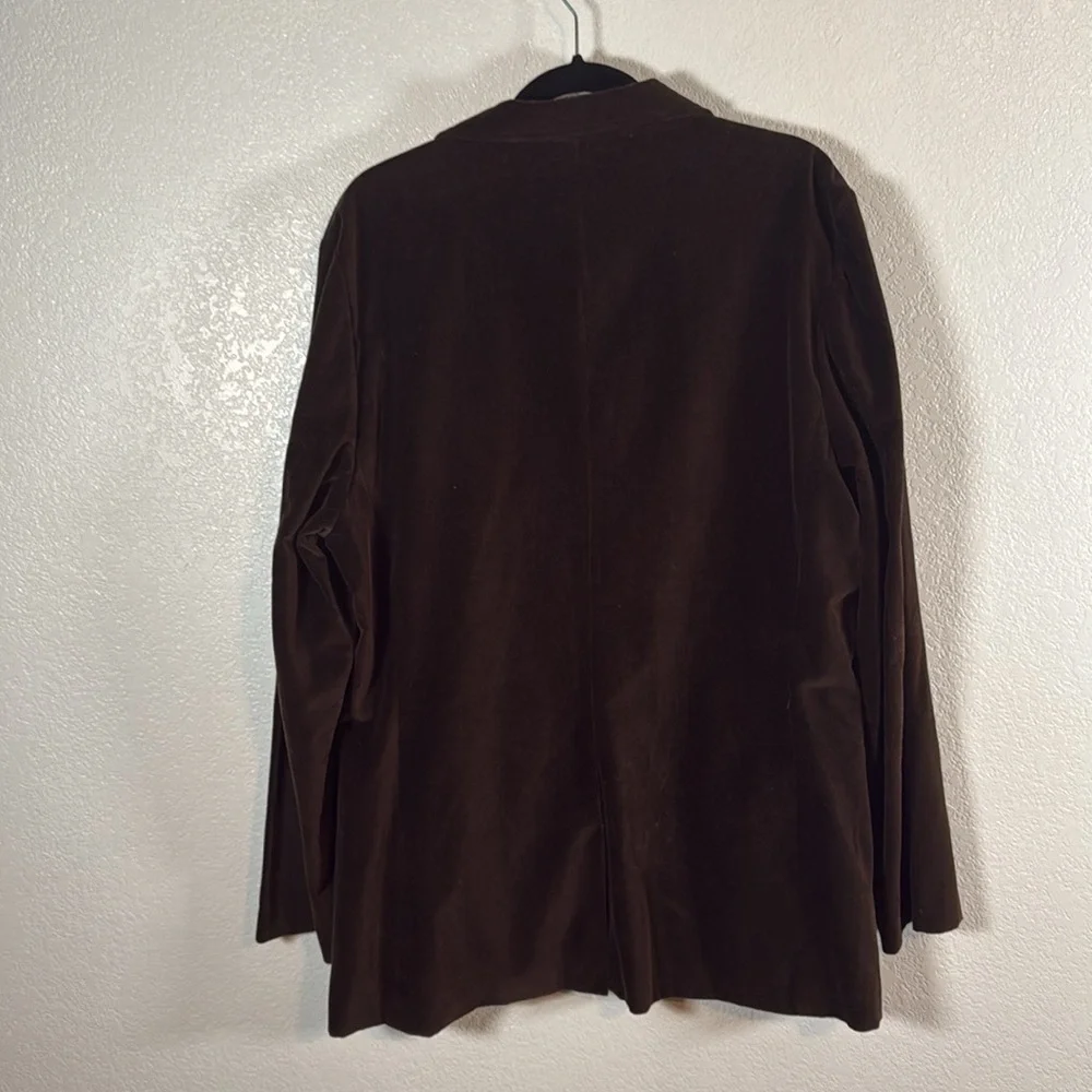 Machine Chocolate Brown Two Button Velvet Blazer Size Large